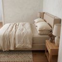 Ver imagem 3 de Cabeceira de Cama Casal Estofada 188cm Bege Design Luxuoso