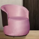 Ver imagem 1 de Poltrona Organica Beatriz Veludo Rosa Chiclete C/ Composê Corano Marrom - Lm Decor