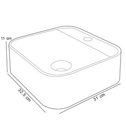 Cuba de Apoio Quadrada para Banheiro Lavabo C01 Qa31w Branco Matte Fosca - Lyam - 5