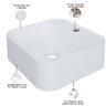 Cuba de Apoio Quadrada para Banheiro Lavabo C01 Qa31w Branco Matte Fosca - Lyam - 4
