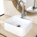 Ver imagem 2 de Cuba de Apoio Quadrada para Banheiro Lavabo C01 Qa31w Branco Matte Fosca - Lyam