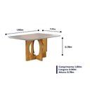 Ver imagem 5 de Conjunto Sala de Jantar 6lug Noronha Mesa e Cadeiras Maciça Mel Off White com Marrom Acinzentado