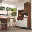 Ver imagem 2 de Armário de Cozinha Compacta 6 Portas e 1 Gaveta 90 Cm Gold Ripado Nogueira/off White - Pallazio