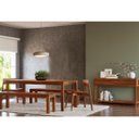 Ver imagem 1 de Conjunto Sala Jantar Nature: Aparador, Mesa, Banco e Cadeiras Madeira Pinus Rústico Escuro