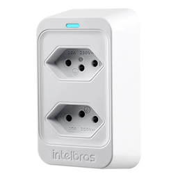 Tomada Dupla Protetor Elétrico Contra Surtos Intelbras Eps 302 Bivolt Branco - 3 Tomada Dupla Protetor Elétrico Contra Surtos Intelbras Eps 302 Bivolt Branco - 3