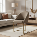 Ver imagem 4 de Cadeira Poltrona Estofada Decorativa Lua Premium Bege Escuro