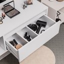 Ver imagem 5 de Penteadeira Camarim com Espelho Suspensa 90cm 1 Gaveta Elle M24 Branco - Mpozenato
