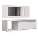 Ver imagem 1 de Penteadeira Camarim com Espelho Suspensa 90cm 1 Gaveta Elle M24 Branco - Mpozenato