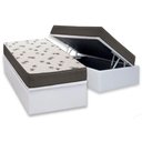 Ver imagem 1 de Cama Box Baú Solteiro: Colchão Espuma Ortobom D45 Light + Base CRC Courano White(88x188)