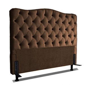 Cabeceira King 193 - Bello Box - Dunas Veludo Tabaco Escuro