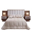 Ver imagem 3 de Cabeceira Casal Queen 160 cm Ripada 100% MDF Estofada Isis com 02 Mesas de Cabeceira Espresso Móvei