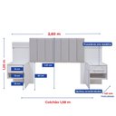 Ver imagem 4 de Cabeceira Casal Queen 160 cm Ripada 100% MDF Estofada Isis com 02 Mesas de Cabeceira Espresso Móveis