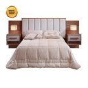 Ver imagem 6 de Cabeceira Casal Queen 160 cm Ripada 100% MDF Estofada Isis com 02 Mesas de Cabeceira Espresso Móvei
