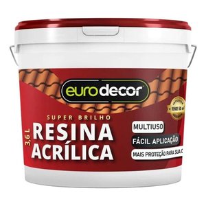 Resina Acrílica Incolor Base Agua Acetinado e Brilhante 3,6 Kg