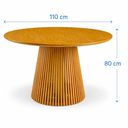 Ver imagem 6 de Mesa Redonda de Jantar Harmony Pés em Madeira Maciça Tampo Cinamomo Cor Mel (apenas a Mesa) 110cm