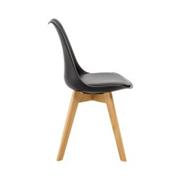 Kit 5 Cadeiras Estofadas Saarinen Wood Pés de Madeira Preto - 6