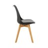 Kit 5 Cadeiras Estofadas Saarinen Wood Pés de Madeira Preto - 6