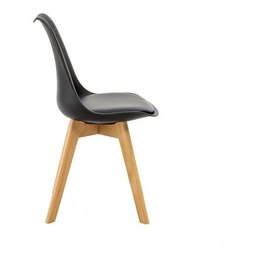 Kit 5 Cadeiras Estofadas Saarinen Wood Pés de Madeira Preto - 8