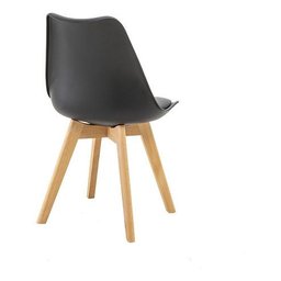 Kit 5 Cadeiras Estofadas Saarinen Wood Pés de Madeira Preto - 9