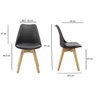Kit 5 Cadeiras Estofadas Saarinen Wood Pés de Madeira Preto - 4