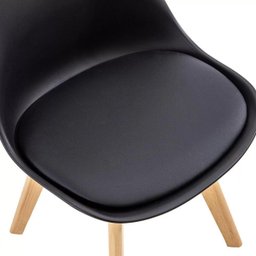 Kit 5 Cadeiras Estofadas Saarinen Wood Pés de Madeira Preto - 5