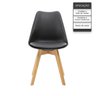 Kit 5 Cadeiras Estofadas Saarinen Wood Pés de Madeira Preto - 3