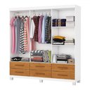 Ver imagem 3 de Guarda-roupa Solteiro Denver 6 Portas 6 Gavetas 22120 Branco/cinamomo - Carioca Móveis