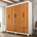 Ver imagem 1 de Guarda-roupa Solteiro Denver 6 Portas 6 Gavetas 22120 Branco/cinamomo - Carioca Móveis