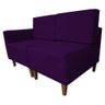 Poltrona Decorativa Alicia Lado Direito Suede Roxo Pés Madeira Ms Decor - 2