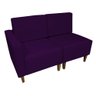 Poltrona Decorativa Alicia Lado Direito Suede Roxo Pés Madeira Ms Decor - 1