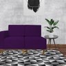 Poltrona Decorativa Alicia Lado Direito Suede Roxo Pés Madeira Ms Decor - 3