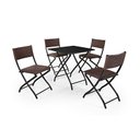 Ver imagem 1 de Jogo de Mesa Dobravel Preto com 4 Cadeiras Marrom