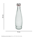 Ver mais imagens de Garrafa de Vidro 970ml Transparente 32x9x9cm Água Suco Geladeira Bebidas Tampa