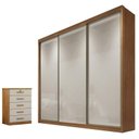 Ver imagem 1 de Guarda Roupa Casal Logan e Gaveteiro Suiça Cumaru 25 Fendi - Novo Horizonte