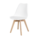 Ver imagem 2 de Conjunto Mesa Redonda Eames 90cm Preta com 4 Cadeiras Saarinen Wood Branca para Sala