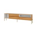 Ver imagem 2 de Rack P/ Sala 224cm 3 Gavetas 100% Mdf Dalla Costa Casa Lar Cor:freijó com Off White