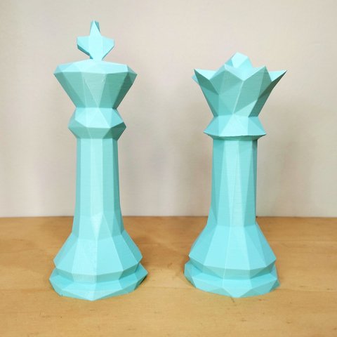 Estatuetas Rei e Rainha - Peças decorativas De Xadrez - Decoração - Toque 3D:Azul Tiffany