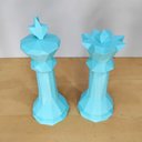 Ver imagem 3 de Estatuetas Rei e Rainha - Peças decorativas De Xadrez - Decoração - Toque 3D:Azul Tiffany