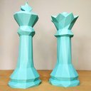 Ver imagem 2 de Estatuetas Rei e Rainha - Peças decorativas De Xadrez - Decoração - Toque 3D:Azul Tiffany