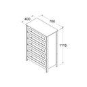 Ver imagem 5 de Cômoda Alta Ditália 5 Gavetas Dm-229 Branco