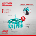 Ver imagem 2 de Mini Varal de 16 Grampos para Itens Pequenos Cor Azul Durín