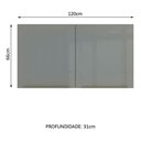 Ver mais imagens de Armário Aéreo Madesa Lux 120cm 2 Portas Branco Cinza