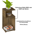 Ver imagem 4 de Mesa de Apoio Lateral para Sala de Estar 59x30 Cm Pinho Arly