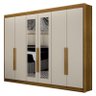 Guarda Roupa 6 Portas Diamante Gold com Espelho Freijó Off White – Leifer Móveis - 2