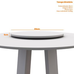Tampo Giratório Melissa para Mesa de Jantar Off White - New Ceval - 3