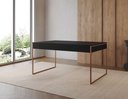 Ver imagem 1 de Mesa Industrial Filadélfia 137x90 Ferro Cobre Tampo Preto