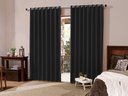 Ver imagem 1 de Cortina Blackout Tecido Quarto Casal Sala 3,00x2,30 M - Preto