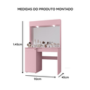 Ver imagem 3 de Penteadeira Camarim com Espelho e Luzes Gaveta Porta em MDP Lolita para Quarto Rosa