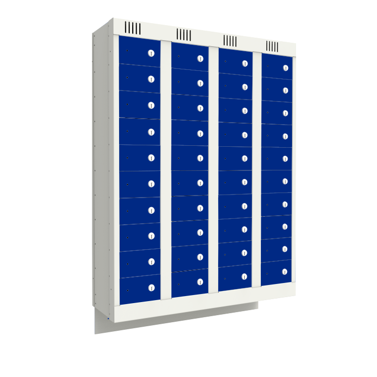 Armário em Aço para Celulares com 40 Portas -fixação na Parede - Nk 2707 Nilko Armários Azul Cadeado