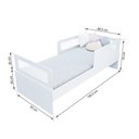 Ver imagem 3 de Cama Solteiro Mdf Branco com 02 Grades e Cabeceira Telinha Anatômica Mobilistore